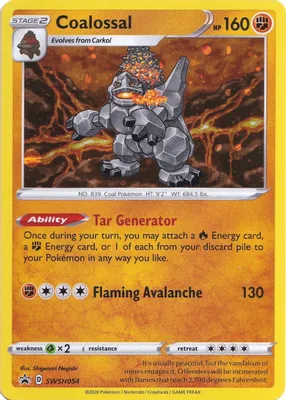 Coalossal - SWSH054 from SWSH: Sword & Shield Promo Cards