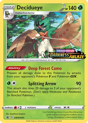 Decidueye - SWSH035 (Prerelease) from SWSH: Sword & Shield Promo Cards