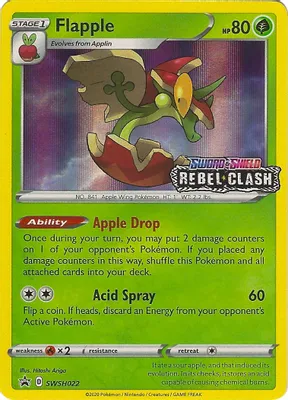 Flapple - SWSH022 (Prerelease) from SWSH: Sword & Shield Promo Cards