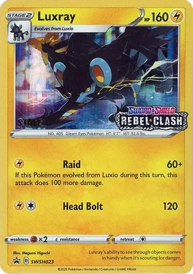 Luxray - SWSH023 (Prerelease) [Staff] from SWSH: Sword & Shield Promo Cards