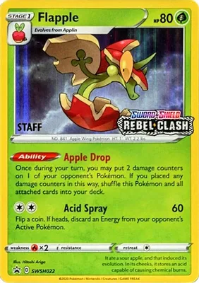 Flapple - SWSH022 (Prerelease) [Staff] from SWSH: Sword & Shield Promo Cards