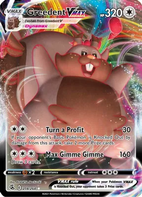 Greedent VMAX from SWSH08: Fusion Strike
