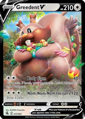 Greedent V from SWSH08: Fusion Strike