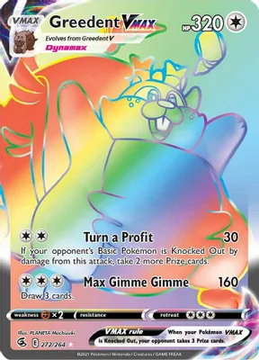 Greedent VMAX (Secret) from SWSH08: Fusion Strike