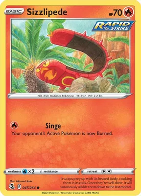 Sizzlipede (47) from SWSH08: Fusion Strike