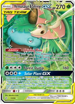Venusaur & Snivy GX from SM - Cosmic Eclipse