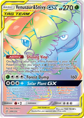 Venusaur & Snivy GX (Secret) from SM - Cosmic Eclipse