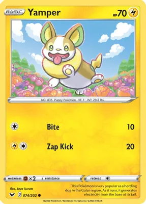 Yamper (074) from SWSH01: Sword & Shield Base Set