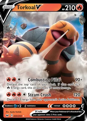 Torkoal V from SWSH01: Sword & Shield Base Set