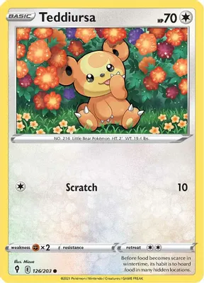 Teddiursa from SWSH07: Evolving Skies
