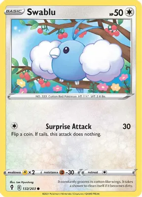 Swablu from SWSH07: Evolving Skies