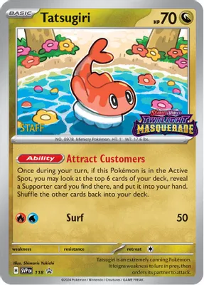 Tatsugiri - 118 (Prerelease) [Staff] from SV: Scarlet & Violet Promo Cards