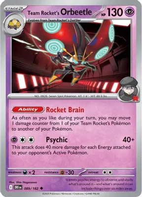 Team Rocket's Orbeetle - 089/182 from SV10: Destined Rivals