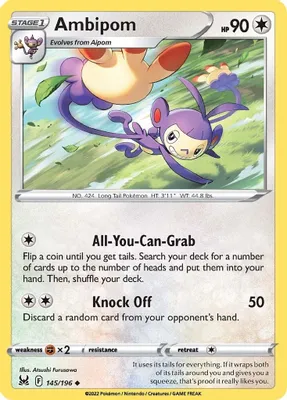 Ambipom from SWSH11: Lost Origin