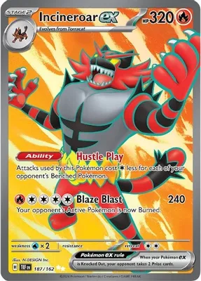 Incineroar ex - 187/162 from SV05: Temporal Forces