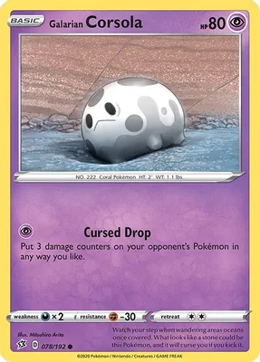 Galarian Corsola from SWSH02: Rebel Clash