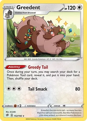 Greedent from SWSH02: Rebel Clash