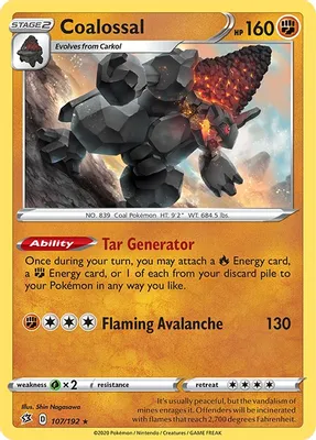 Coalossal from SWSH02: Rebel Clash