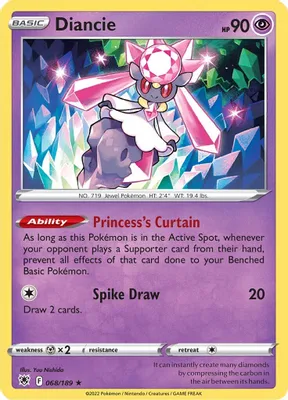 Diancie from SWSH10: Astral Radiance