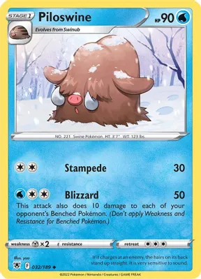 Piloswine from SWSH10: Astral Radiance