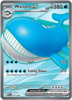 Wailord ex - 097/084 from ME05: Pitch Black