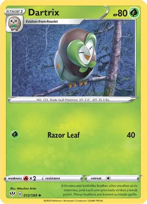 Dartrix from SWSH03: Darkness Ablaze