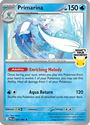 Primarina - 020/084 (What's Your Favorite Stamp) from Miscellaneous Cards & Products