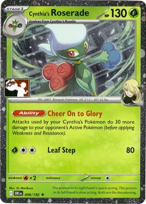 Cynthia's Roserade - 008/182 (Cosmos Holo) from Prize Pack Series Cards