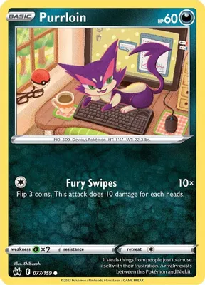 Purrloin from SWSH: Crown Zenith