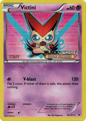 Victini - 43/101 (Prerelease) [Staff] from Black and White Promos