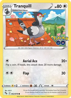 Tranquill from Pokemon GO