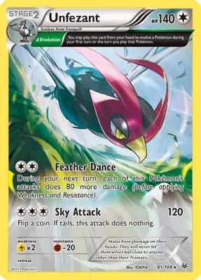 Unfezant (81 Delta) from XY - Roaring Skies