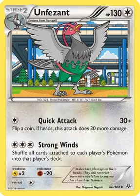 Unfezant (80) from XY - Roaring Skies
