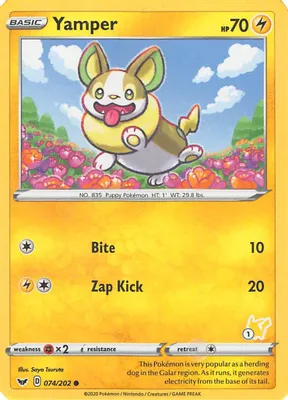 Yamper - 074/202 (#1 Pikachu Stamped) from Battle Academy 2022