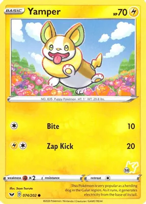 Yamper - 074/202 (#58 Pikachu Stamped) from Battle Academy 2022