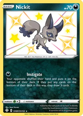 Nickit from Shining Fates: Shiny Vault