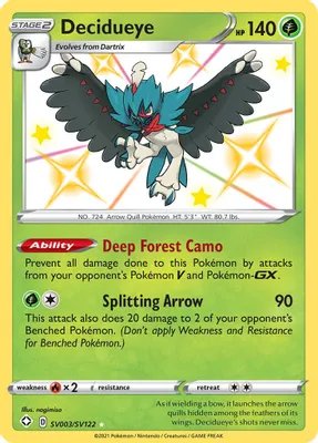 Decidueye from Shining Fates: Shiny Vault