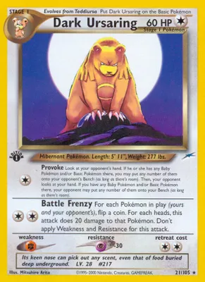 Dark Ursaring from Neo Destiny