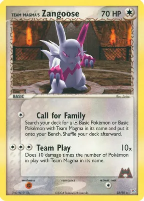 Team Magma's Zangoose from EX Team Magma vs Team Aqua