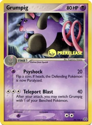 Grumpig - 29/106 (Prerelease) from Nintendo Promos
