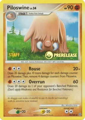Piloswine - 46/100 (Prerelease) [Staff] from Nintendo Promos