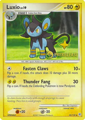 Luxio - 52/130 (Prerelease) from Nintendo Promos