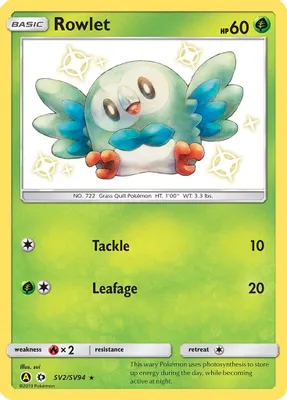 Rowlet from Hidden Fates: Shiny Vault