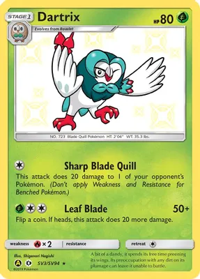Dartrix from Hidden Fates: Shiny Vault
