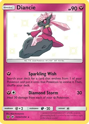 Diancie from Hidden Fates: Shiny Vault