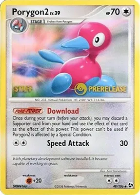 Porygon2 - 49/106 (Prerelease) [Staff] from Diamond and Pearl Promos