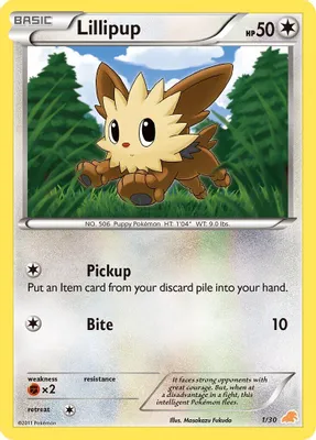 Lillipup (#1) from BW Trainer Kit: Excadrill & Zoroark