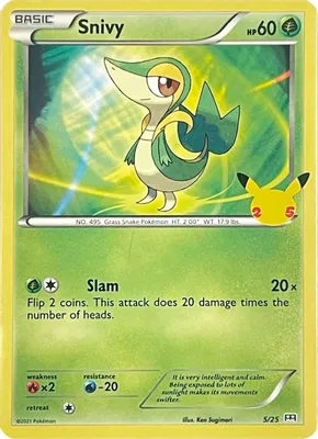 Snivy - 5/25 from McDonald's 25th Anniversary Promos