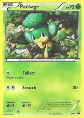 Pansage - 2/12 from McDonald's Promos 2012