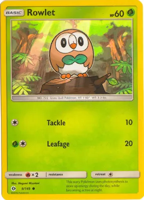 Rowlet - 9/149 (Water Web Holo) from Miscellaneous Cards & Products